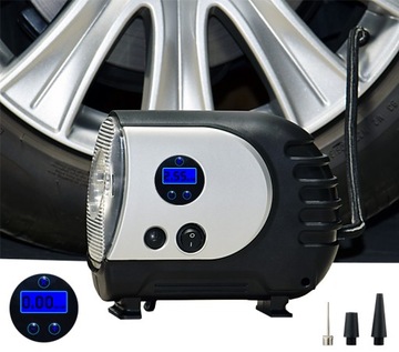Автомобильный компрессор со светодиодной лампой, насосом, аккумулятором 120 Вт, набором насадок.