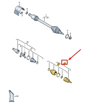 VW TAIGO CS FRONTA RIGHT OUTER DRIVE SHAFT JOINT KIT 2Q0498099S