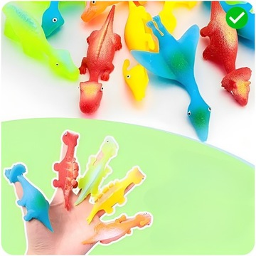 ИГРУШКА-ПАЛЬЧИК СТРЕЛЯЮЩАЯ ДИНОЗАВРОВ В ВИДЕ ДИНОЗАВРА 5 ШТ.