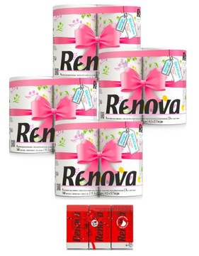 4x Papier toaletowy Renova Spring 4 rolki +chusteczki