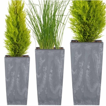 3X DONICZKA DONICA BETON EFEKT OGRODOWA ZESTAW