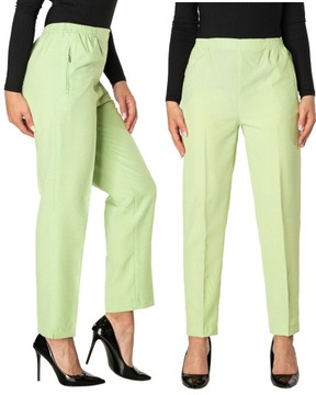 SPODNIE DAMSKIE CYGARETKI DŁUGIE NA GUMKĘ ELEGANCKIE ZIELONE XL / 2XL
