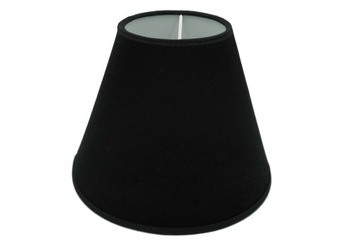 Abażur Premium Stożek PCV Welur Czarny 8x18x13