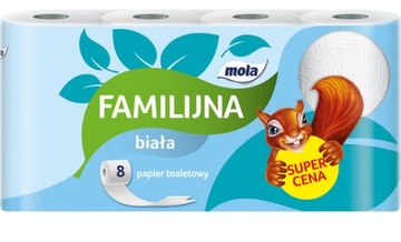 PAPIER TOALETOWY MIĘKKI BIAŁY 8 ROLEK WARSTWOWY
