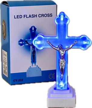 Krzyż LED 13 cm Sunlight niebieski