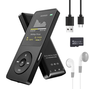 MP4 MP3-ПЛЕЕР BLUETOOTH 5.0 Hi-Fi FM-РАДИО 16 ГБ НАУШНИКИ
