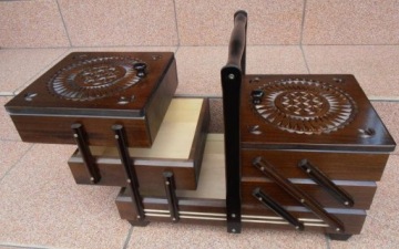 XXL РЕЗЬБОТНО-РЕЗЬБОВЫЙ СТАНОК, дерево, ИНКРУСЦИЯ - портновский ящик