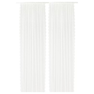 IKEA firanki LILLYANA 2szt biały/kwiaty 145x300cm