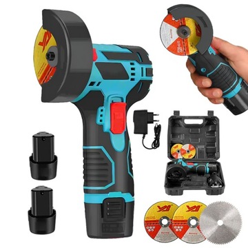 PRZENOŚNA MINI ELEKTRYCZNA SZLIFIERKA KĄTOWA 12V+2XAKU 10 TARCZA 3''