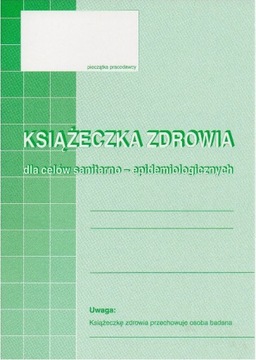 Książeczka zdrowia dla celów sanitarno A6 530-5 8k