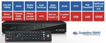 CryptoBox AB 750HD DVB-S2 CX CI+ H.265 SAT-декодер