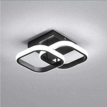 LAMPA SUFITOWA ŻYRANDOL LED PLAFON NOWOCZESNA CZARNA 22W 6500K