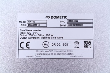 ПРЕОБРАЗОВАТЕЛЬ DOMETIC 150 Вт/12 В 9600000016