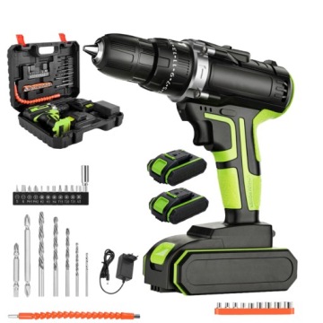 УДАРНАЯ Дрель ЭЛЕКТРИЧЕСКАЯ ОТВЕРТКА НАБОР ИНСТРУМЕНТОВ НА АККУМУЛЯТОРЕ С 2 СВЕТОДИОДАМИ