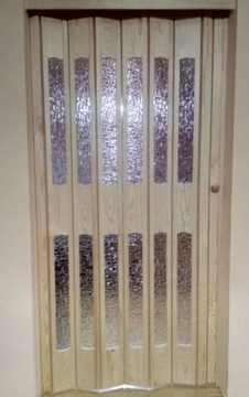 Solidne drzwi harmonijkowe drewniane wymiary kolor