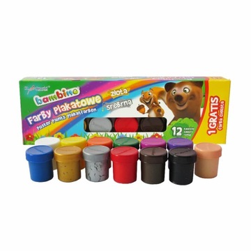 FARBY PLAKATOWE BAMBINO 13 KOLORÓW x 20 ml