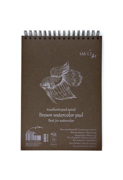 Szkicownik akwarelowy Ryba A5 spirala brązowy 280g