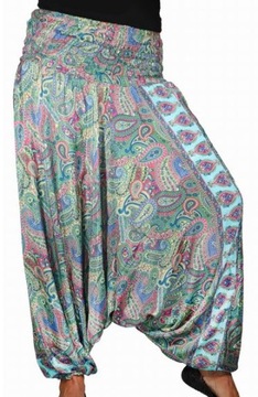 Spodnie alladynki szarawary z Indii 2w1 jak jedwab