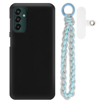 Pouzdro Pro Samsung M13 4G Matné Černé Pouzdro Šedo-modré Vodítko Na Ruku