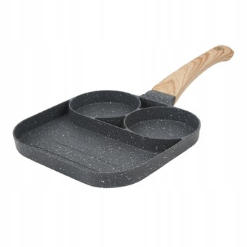 Сковорода для приготовления яичных бургеров, разделенная на 3 секции