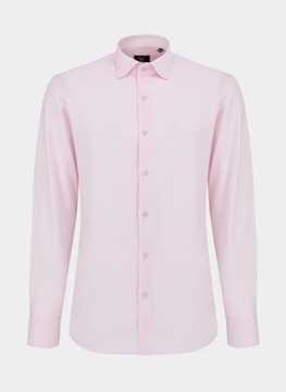 Gładka bawełniana koszula męska różowa PREMIUM BASIC PAKO LORENTE 39-40/164