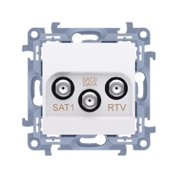 Simon 10 Gniazdo antenowe podwójne białe SAT-SAT-RTV CASK2F.01/11