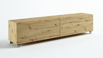 STOJĄCA SZAFKA RTV 180 CM DĄB ARTISAN POŁYSK/ MAT