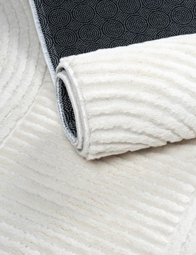 Dywan STILO NEW 3D 80x150 kreski art deco kremowy abstrakcja rabbit plusz