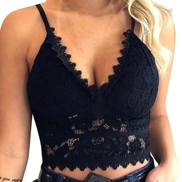 CROP TOP KORONKA SZYDEŁKO SEXY WYCIĘCIA BEZ PLECÓW