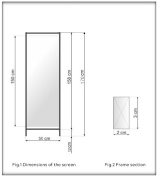 КОМНАТНАЯ ширма, ЯПОНСКИЙ СТИЛЬ, 150x170 см.