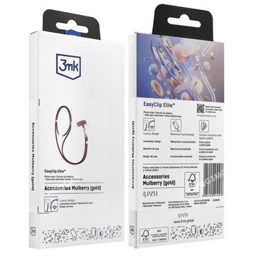 Magiczny Sznurek Smycz na Szyję Ramię do Telefonu 3mk EasyClip BORDOWY