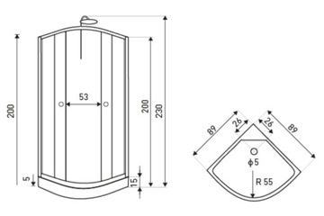 Гидромассажная кабина Strada 90×90 см