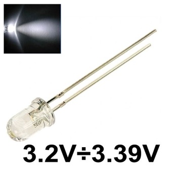 DYFUZYJNA DIODA 5mm LED BIAŁA HQ