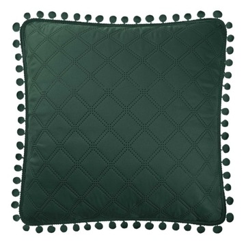 ZIELONA BUTELKOWA POSZEWKA OZDOBNA NA PODUSZKĘ 45x45 POMPOO
