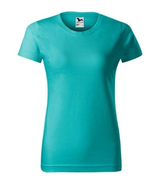 Damska koszulka BASIC134 Bawełna Single Jersey Szmaragdowa roz. XL
