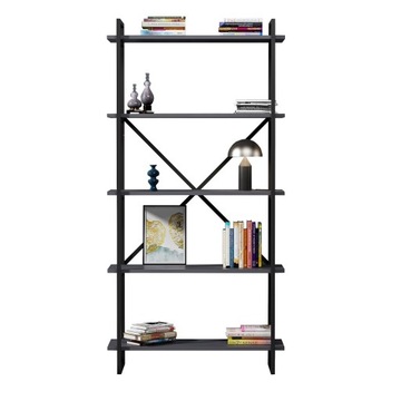 REGAŁ METALOWY NA KSIĄŻKI LOFT INDUSTRIALNY RUSTYKALNY 90cm ELSTON Antracyt
