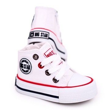 DZIECIĘCE WYSOKIE TRAMPKI BIG STAR BIAŁE 18