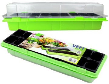 Wielodoniczki z Pokrywą do Wysiewu Nasion Miniszklarenka Inspekt 47x16cm