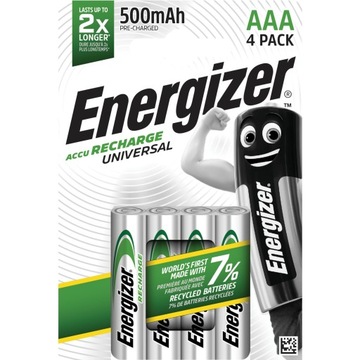 4x Akumulatorki ENERGIZER Universal AAA R03 HR03 NH12 1,2V 500mAh