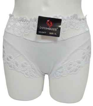 WYSOKIE FIGI DAMSKIE Dorimodes BAWEŁNA z KORONKĄ XXXL DUŻE ROZMIARY