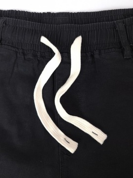 SPODENKI męskie CZARNE JEANSOWE szorty krótkie spodnie PAS z GUMKĄ 03, XL