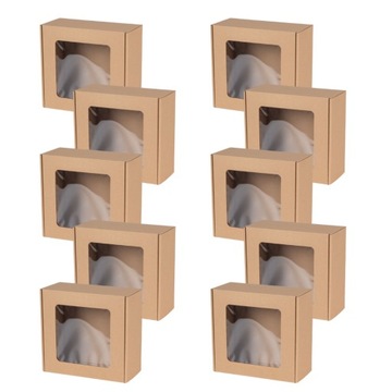 Pudełko prezentowe tekturowe EKO z okienkiem na prezent 20x20x10cm 10szt
