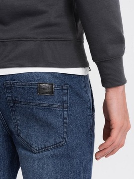 Spodnie męskie JOGGERY jeansowe z przetarciami niebieskie V3 OM-PADJ-0150 M