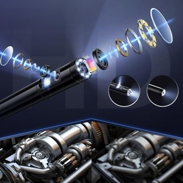 Endoskop Kamera INSPEKCYJNA DUO DWIE KAMERY 5M 7LED 2x Full HD LCD 8mm PRO