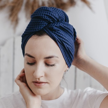 Turban na włosy, ręcznik na głowę GRANAT