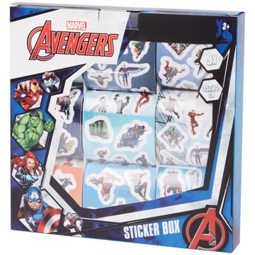 NAKLEJKI AVENGERS MARVEL PUDEŁKO NA ROLCE 9 ROLEK ZESTAW 650 SZTUK