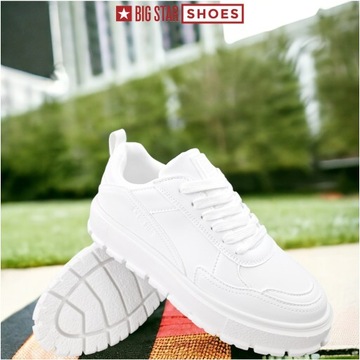 Sneakersy Damskie Białe sportowe Trampki Big Star na platformie NN274373 38