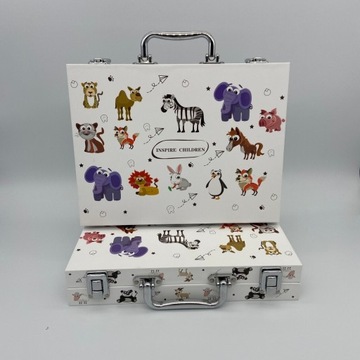 ХУДОЖЕСТВЕННЫЙ НАБОР ДЛЯ РАСКРАСКИ ЧЕМОДАНА мелки, фломастеры, краски, пластик