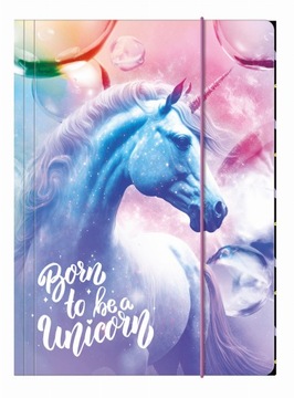 Teczka z gumką A4 jednorożec born to be a unicorn Derform