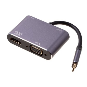 КОНЦЕНТР USB-C АДАПТЕР HDMI 4k VGA USB 3.0 PD